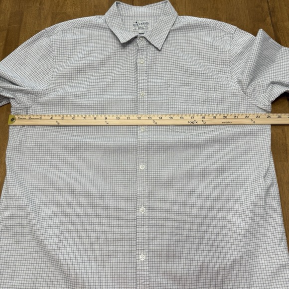 Lucky Brand shirt men's XL preppy plaid classic‎ beachy coastal nautical work - Picture 7 of 13